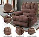 Large Power Lift Recliner Chair with Massage and Heat for Elderly, Ergonomic Backrest, Infinite Adjust, 2 Side Pockets,USB and Type-C Ports, Chenille Brown by CozyNest Decor