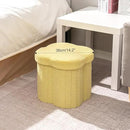B FSOBEIIALEO Storage Ottoman Cube, Flowers Shaped Ottomans with Storage Foot Stool Footrest for Lving Room, Boucle Ottoman Seat for Dorm Room,Faux Teddy Fur, Yellow 12.6"x12.6"x12.6" by CozyNest Decor
