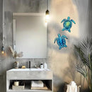 LIFFY Metal Turtle Wall Art Decor Ocean Wall Hanging Coastal Wall Sculptures Beach Theme Wall Decoration for Indoor Outdoor Bathroom Beach Garden Pool (10", 2 pcs) by GreenHaven Gardens