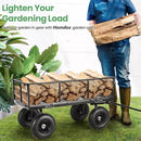 Homdox 660LB Garden Cart on Wheels, Heavy Duty Yard Wagon with 180° Rotating Handle, Mesh Foldable Garden Wagon Outdoor Utility Carts for Camping, Sports, Garden, Beach, Farm, Fishing, Black by GreenHaven Gardens