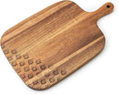 Acacia Wood Cutting Board - Wooden Kitchen Cutting Board for Meat, Cheese, Bread,Vegetables &Fruits- Charcuterie Board Cheese Serving Board with Handle,12" x 7” by CozyNest Decor
