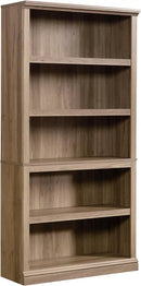 Sauder 5 Tier Book Shelf Wooden Bookcase Multipurpose Bookshelf for Home Office, Living Room, in Salt Oak finish by CozyNest Decor