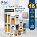 Reli. Airtight Food Storage Containers with Lids (16 Sets) | Kitchen Organizers and Storage Pantry Organizers | BPA Free Plastic Food Containers | Super Variety Pack w/Measuring Cup, 18 Labels, Pen by CozyNest Decor