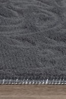 Non-Slip Washable 5x7 Area Rugs for Living Room Bedroom, Ultra Soft Bedside Rug, Indoor Floor Carpet for Kids Girls and Boys, Dorms, Nursery Rooms, Non-Skid Area Rug, Flower Anthracite Grey, 5'x7' by TinyTreasures Baby Boutique