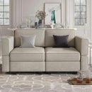 Belffin Modular Loveseat Sofa Couch with Storage Seats Velvet 2 Seater Love Seats for Small Spaces Grey by CozyNest Decor