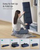 SONGMICS MAZIE Collection - 43 Inches Folding Storage Ottoman Bench, Ottoman Foot Rest, End of Bed Bench, Storage Chest, Load 660 lb, for Living Room, Bedroom, Entryway, Midnight Blue ULSF77IN by CozyNest Decor