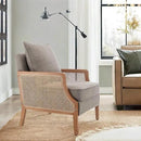 HAOBO Home Mid Century Modern Accent Chair Upholstered Living Room Chairs Armchair with Rattan Armrest Comfy Reading Chair with Wood Frame Lounge Side Chair with Waist Cushion Set of 2 by CozyNest Decor