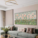 amatop Extra Large Floral Wall Picture for Living Room Modern Botanical Canvas Prints Flower Field Wall Decor Abstract Nature Art Wildflower Garden Pink Green Stretched Artwork Bedroom Office 58x29 in by CozyNest Decor