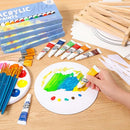 12 Pack 8x10” Canvas Boards and Round Canvas for Painting, Couple Painting Kit with Wood Easel, Acrylic Paint, Paint Brushes Set for Kids Teenagers Adults Date Night Sip and Paint Party by TinyTreasures Baby Boutique