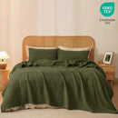 PHF 100% Cotton Waffle Weave Blanket Twin Size, Soft Lightweight Breathable Cozy Summer Blankets for Bed, Luxury Aesthetic Woven Bedding for Home Decor, 66"x90", Capulet Olive