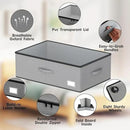 Under Bed Storage with Wheels, No Assemble Required 10 inches height Under Bed Storage bins,Large capacity Rolling Under bed Shoe Storage containers，dorm under bed storage drawers