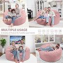 5FT Bean Bag Chair, Large Bean Bag Chairs with Memory Foam Filled, Fluffy Beanbag Sofa with Dutch Velvet Cover, Round BeanBag Chairs for Living Room, Playroom - Light Pink by TinyTreasures Baby Boutique