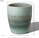 Emissary Bullet 14 in. Coastal Splash Ceramic Round Planter (14 in. L x 14 in. W x 15.5 in. H) with Drainage Hole by CozyNest Decor