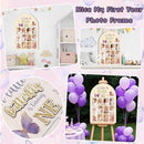 R HORSE My First Year Photo Display Wood Board - 3D Pink Purple Butterfly Baby's First Year Picture Frame, 12 Months Milestone Board Neutral Baby Keepsake Gift 1st Birthday Nursery Decor for Girl by TinyTreasures Baby Boutique