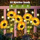Solar Garden Lights Outdoor - Upgraded 4 Pack Solar Sunflowers Outdoor Waterproof with Firefly Lights,Garden Decor for Outside Yard Patio Lawn, Gardening Gifts for Mom Women Grandma by CozyNest Decor