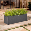 31 Inch Rectangular Concrete Planter,Durable All-Weather Use with Drainage Holes,Large Rectangular Planter for Outdoor Indoor Plants by CozyNest Decor