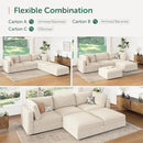 HONBAY Modular Sectional Sofa with Storage Corduroy U Shaped Sofa Modular Sectional Couches for Living Room,Beige by CozyNest Decor