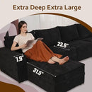 HOOOWOOO Modular Sectional Sofa Couch,Matching Free Combination Cloud Couch Left Arm Chair(Black Corduroy) by CozyNest Decor