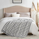 Snuggle Sac Houndstooth Throw Blanket for Couch, Reversible Super Soft Warm Blankets Cozy Knit Fuzzy Plush Lightweight Throws for Sofa, Bed, Camping, Grey,50x60 inches by TinyTreasures Baby Boutique