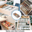 Antimbee Spice Drawer Organizer, 4 Tier- 4 Pack Acrylic Spice Rack Tray for Drawer, Expandable From 13" to 26" Kitchen Spice Rack Tray for Countertop Holds up 28 Spice Jars (Jars not Include) by CozyNest Decor