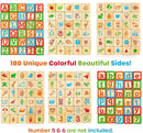 Building Blocks for Toddlers 1-3 Years Old, 30 Large Stackable Wooden Baby Blocks with Alphabet and Number Icons on Every Side, Toy Wagon Included by TinyTreasures Baby Boutique