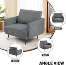 Oversized Accent Chair for Living Room Chairs Reading Arm Chair Comfy Modern Single Sofa Side Chairs with Metal Legs & Soft Cushion for Bedroom, Balcony,Waiting Room(Chenille, Dark Grey) by CozyNest Decor