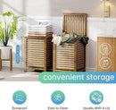 SMIBUY Double Laundry Hamper with Lid, 120L Bamboo Laundry Basket with Removable Liner Bag, 2-Section Clothes Divider Laundry Sorter for Laundry Room, Bathroom, Bedroom (Walnut) by CozyNest Decor