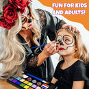 Face Painting Kit for Kids - 20 Colors Water Based Non-Toxic Paint With Stencils & Brushes - Professional Body Makeup Kit for Parties, Birthdays, Halloween by TinyTreasures Baby Boutique