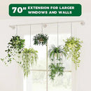 Bamworld Hanging Planters for Indoor Plants Plant Hanger Indoor Hanging Plant Holder Window Plant Shelves Metal Rod(Pot&Plant Not Included) 70in White by GreenHaven Gardens