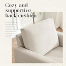 Mid-Century Accent Chair,Modern Linen Fabric Armchair for Living Room,Comfy Upholstered Reading Accent Chairs for Bedroom,Single Sofa Chair with Wood Legs (Beige, 2 Pack) by CozyNest Decor
