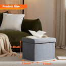 ALASDO Storage Ottoman Footrest Stool Small Ottoman with Storage Foldable Ottomans Foot Rest Footstool Bench for Living Room 17x13x13inches Grey by CozyNest Decor