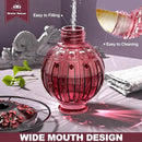 2 Pack Glass Hummingbird Feeder for Outdoors Hanging, Bird Nectar Feeder with Perch & 5 Flower Feeding Ports, 26 Oz Leak Proof for Outside Garden Decor Backyard, Gifts for Women Mom, Red by GreenHaven Gardens