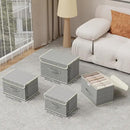 Storage Boxes, Collapsible Storage Bins with Lids, Cotton and linen cloth Storage Baskets with Handle, for Books, Closet, Bedroom, Home, 10.2x7.9x6.7 in, Grey by CozyNest Decor
