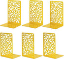 CNK Book Ends Bookends for Decorative Books Holder Bookend Shelves End Hold Heavy Duty Holders Stoppers Metal Stopper Cute Boho Bookshelf Holds Cookbook Office Home Set of 6 Bookends Pair Gold by CozyNest Decor