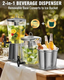 WantJoin Beverage Dispenser With Stand, Drink Dispenser for Party, Stainless Steel Water Dispenser with Ice Core, Spigot, Drink Jar Jug For Home Parties Lemonade, Clear Acrylic, 2-GALLONS 8 Liters by CozyNest Decor