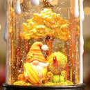 Fall Snow Globe Candle Fall Decorations for Home with Timer Gnome Turkey Pumpkin Autumn Harvest Fall Decor Indoor 9.7 inch by CozyNest Decor