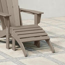 WestinTrends Outdoor Ottoman, Patio Adirondack Ottoman Foot Rest, All Weather Poly Lumber Folding Foot Stool for Adirondack Chair, Widely Used for Outside Porch Pool Lawn Backyard, Weathered Wood by CozyNest Decor