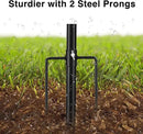 Black Flag Poles for Outside in Ground - 8FT Flag Pole for House with 2 Pronges Base - Stainless Steel Flag Pole Kit with 3x5FT American Flag for Yard Residential Commercial by GreenHaven Gardens