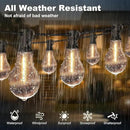 100FT Outdoor String Lights Waterproof with 64+4 Bulbs (1.5FT Bulbs Spacing), Remote & Dimmer, Commercial Patio String Lights with 3 Mode Light & Timing, 100PC Mounting Ties for Outside by CozyNest Decor