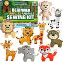 MOMOTOYS Wild Animals Beginner Sewing Kit for Kids Ages 7+ – Includes 9 Kids Sewing Projects with Tools & Art Supplies – DIY Felt Crafts for Girls & Boys – Gifts for 7, 8, 9, 10, 11, 12 Year Old by TinyTreasures Baby Boutique