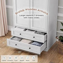 Brafab Armoire Wardrobe Closet with 2 Modern Doors, 71" Tall Freestanding Closet Wardrobe Cabinet with Drawers and Hanging Rail, Light Wooden Storage Cabinet with Shelve for Bedroom (White, 2 Doors) by CozyNest Decor