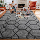 ONASAR 6x9 Area Rugs for Living Room Bedroom, Washable Large Fluffy Grey and Black Throw Rug, Geometric Soft Plush Shaggy Fuzzy Floor Carpet for Nursery Kids Girls Boys Teen Dorm Home Office Decor by TinyTreasures Baby Boutique