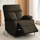 Swivel Rocker Recliner for Adults, Small Recliner Chair for Small Spaces, Rocking Recliner Chair for Nursery. Living Room, RV, Bedroom, Dark Brown by CozyNest Decor