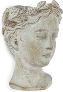 Abbott Collection Goddess Head Wall Planter - Small Cement Indoor and Outdoor Planter Pot - Grecian Woman Statue Head Planter for Flowers and Succulents (Grey, 3" Opening) by GreenHaven Gardens