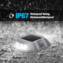 VOLISUN Solar Deck Lights, 16-Pack Led IP67 Waterproof Outdoor Warning Step Lights for Driveway, Sidewalk, Garden Pathway, Yard (White) by CozyNest Decor
