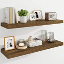 Marsmiles 36" Floating Shelves for Wall, Wooden Shelves with Invisible Brackets Set of 2, Rustic Farmhouse Wall Mounted Shelf for Kitchen Bathroom Living Room Study, Rustic Brown by CozyNest Decor