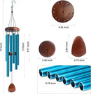 Large Aluminium Wind Chimes 37 Inches to Create a Zen Atmosphere Suitable for Outdoor, Garden, Patio Decoration. Classic Wind Chimes with Wind Catcher Suitable as A Gift for Unisex(Blue) by CozyNest Decor