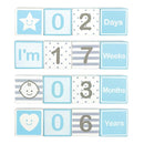 I'm Solid Wood Monthly Weekly Yearly Milestone Age Blocks, Newborn Gifts & Keepsakes for Picture Props (4 Pcs/Blue) by TinyTreasures Baby Boutique