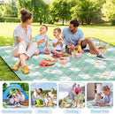 Extra Large Picnic Blanket Waterproof,80"x 80"Foldable Machine Washable Beach Blanket,Outdoor Blanket for 6-8 Adults,Suitable for Indoor Crawling,Park Beach,Camping,Hiking,Family Travel(Light green) by TinyTreasures Baby Boutique