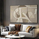 SIGNWIN 46"x72" Extra Large Framed Wall Art Neutral Abstract Geometric in Mid-Century Style, Retro-Inspired Design for Home Living Room Bedroom Decor (Frame Assembly Required) by CozyNest Decor